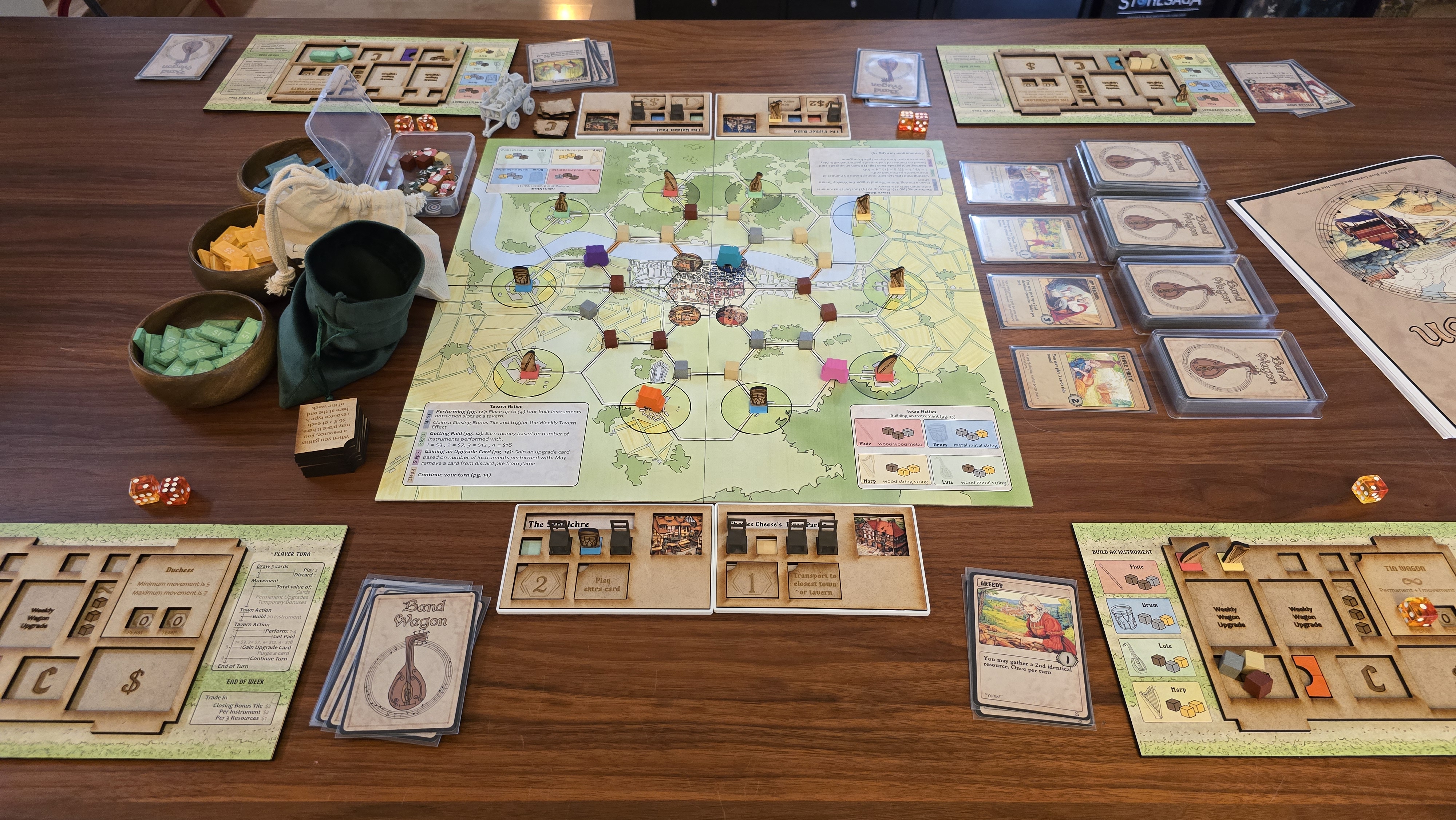 Overhead view of Band Wagon gameplay session